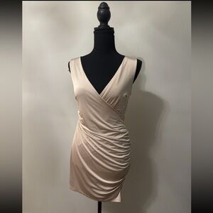 Elegant Cream Wrap Dress